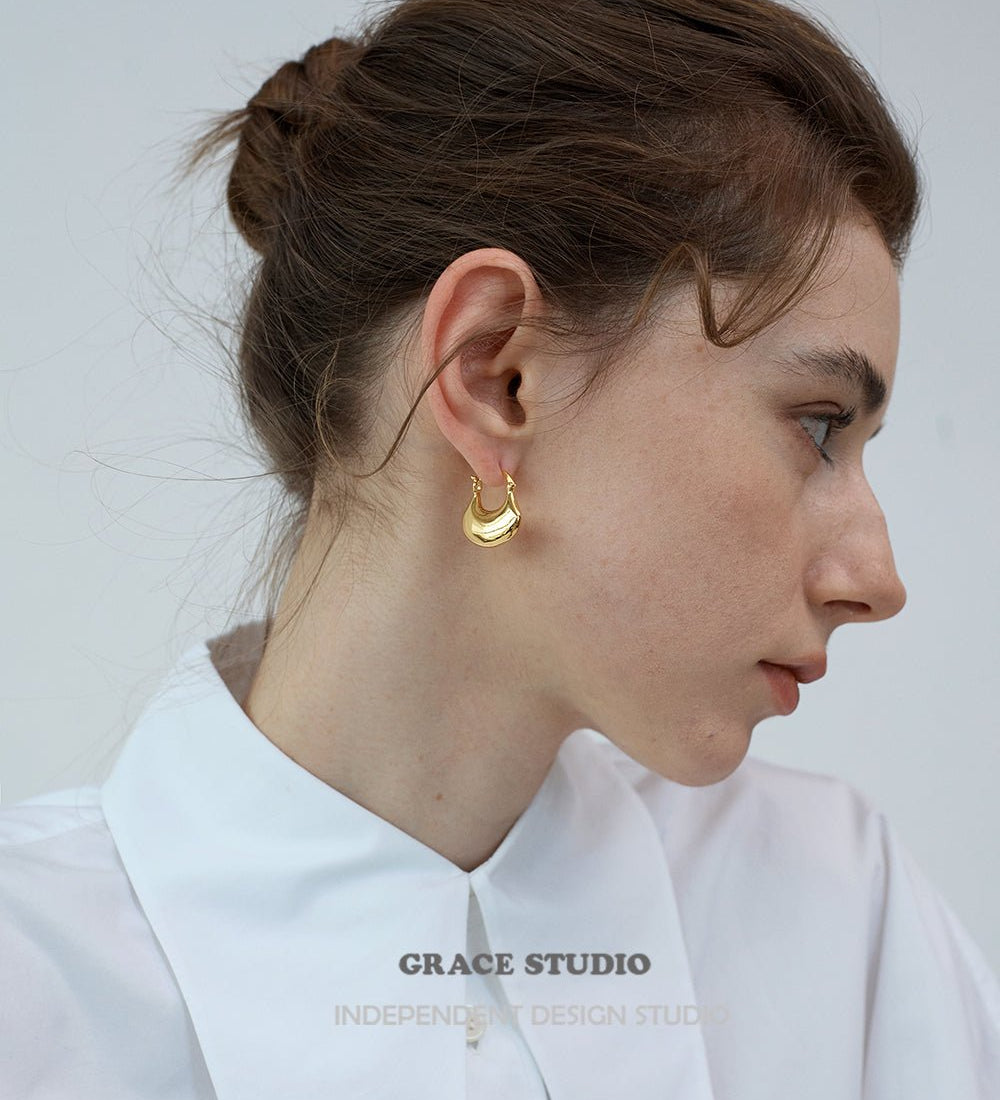 Ripple Shell Hoop Earrings