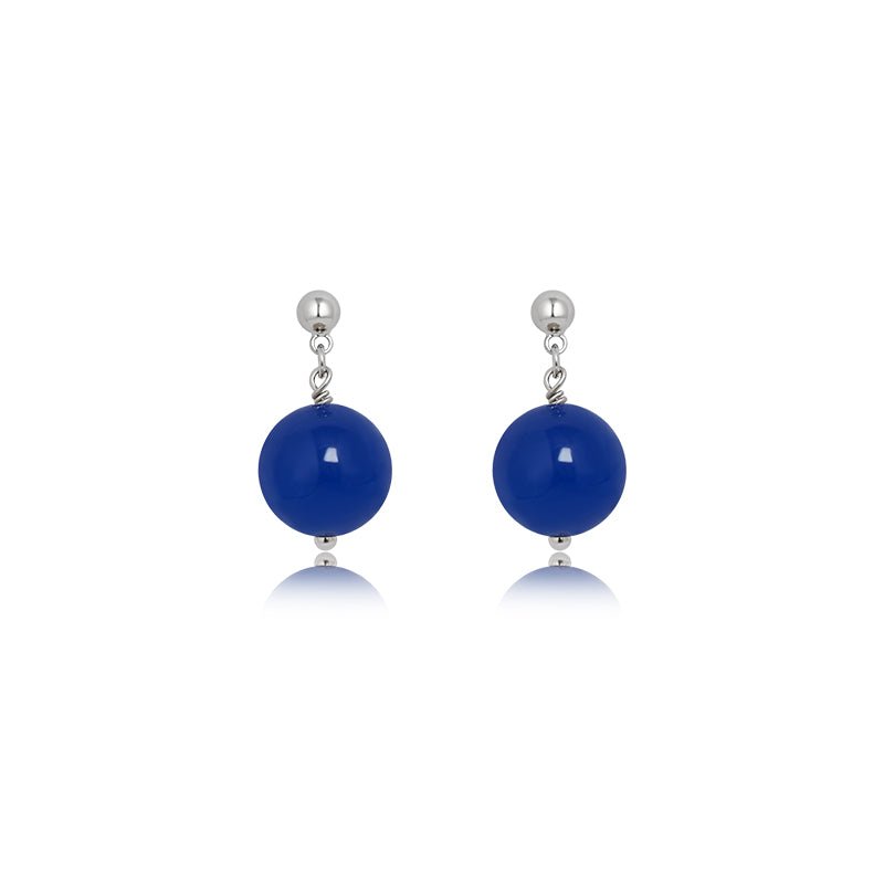 Amber Bead Drop Earrings
