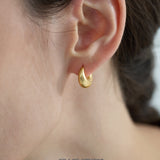 Matte Crescent Huggie Earrings