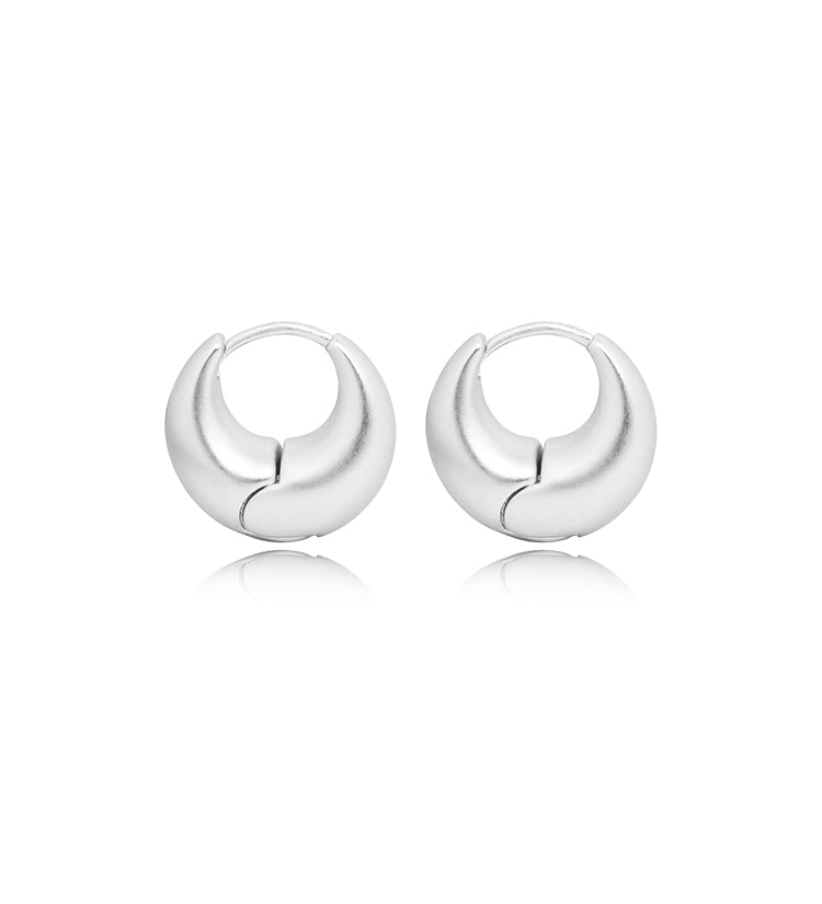Matte Crescent Huggie Earrings