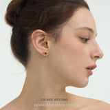 Delicate Flower Gem Stud Earrings