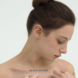 Delicate Flower Gem Stud Earrings