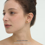 Delicate Flower Gem Stud Earrings