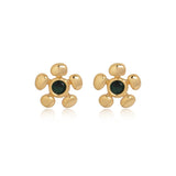 Delicate Flower Gem Stud Earrings