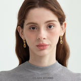 Double Oval Link Drop Earrings