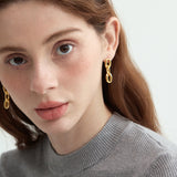 Double Oval Link Drop Earrings