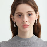 Double Oval Link Drop Earrings