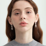 Double Oval Link Drop Earrings