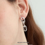 Double Oval Link Drop Earrings
