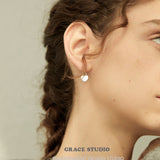 Ripple Heart Hoop Earrings