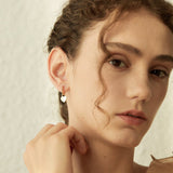 Ripple Heart Hoop Earrings