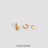 Ripple Heart Hoop Earrings