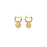 Ripple Heart Hoop Earrings