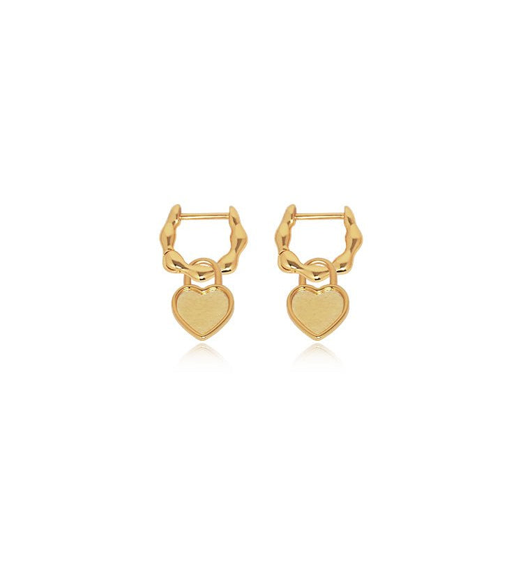 Ripple Heart Hoop Earrings