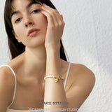 Heart Lock Pearl Charm Bracelet