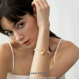 Heart Lock Pearl Charm Bracelet