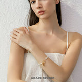 Heart Lock Pearl Charm Bracelet