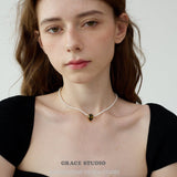 Teardrop Charm Pearl Necklace