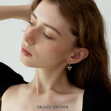 Winged Heart Key Hoop Earrings