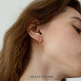 Winged Heart Key Hoop Earrings