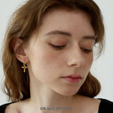 Winged Heart Key Hoop Earrings