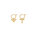 Winged Heart Key Hoop Earrings