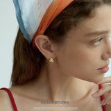 Orbit Pearl Stud Earrings