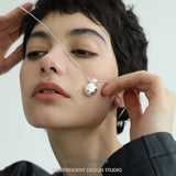 Crater Pearl Long Pendant Necklace