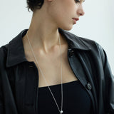 Crater Pearl Long Pendant Necklace