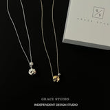 Crater Pearl Long Pendant Necklace