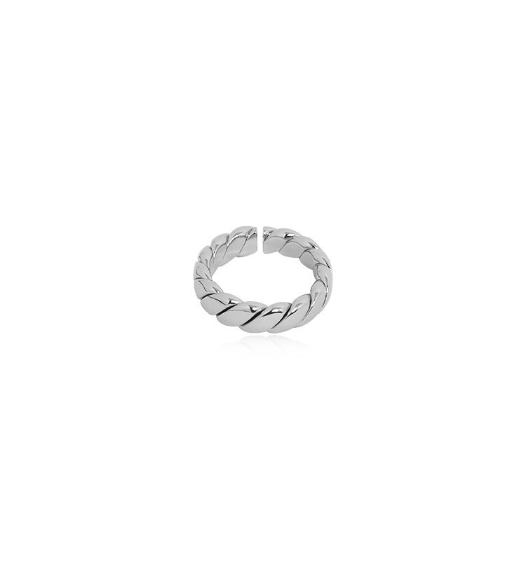 Bamboo Texture & Twisted Braid Stackable Rings