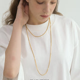 Sleek Snake Chain Long Necklace - Grace Studio