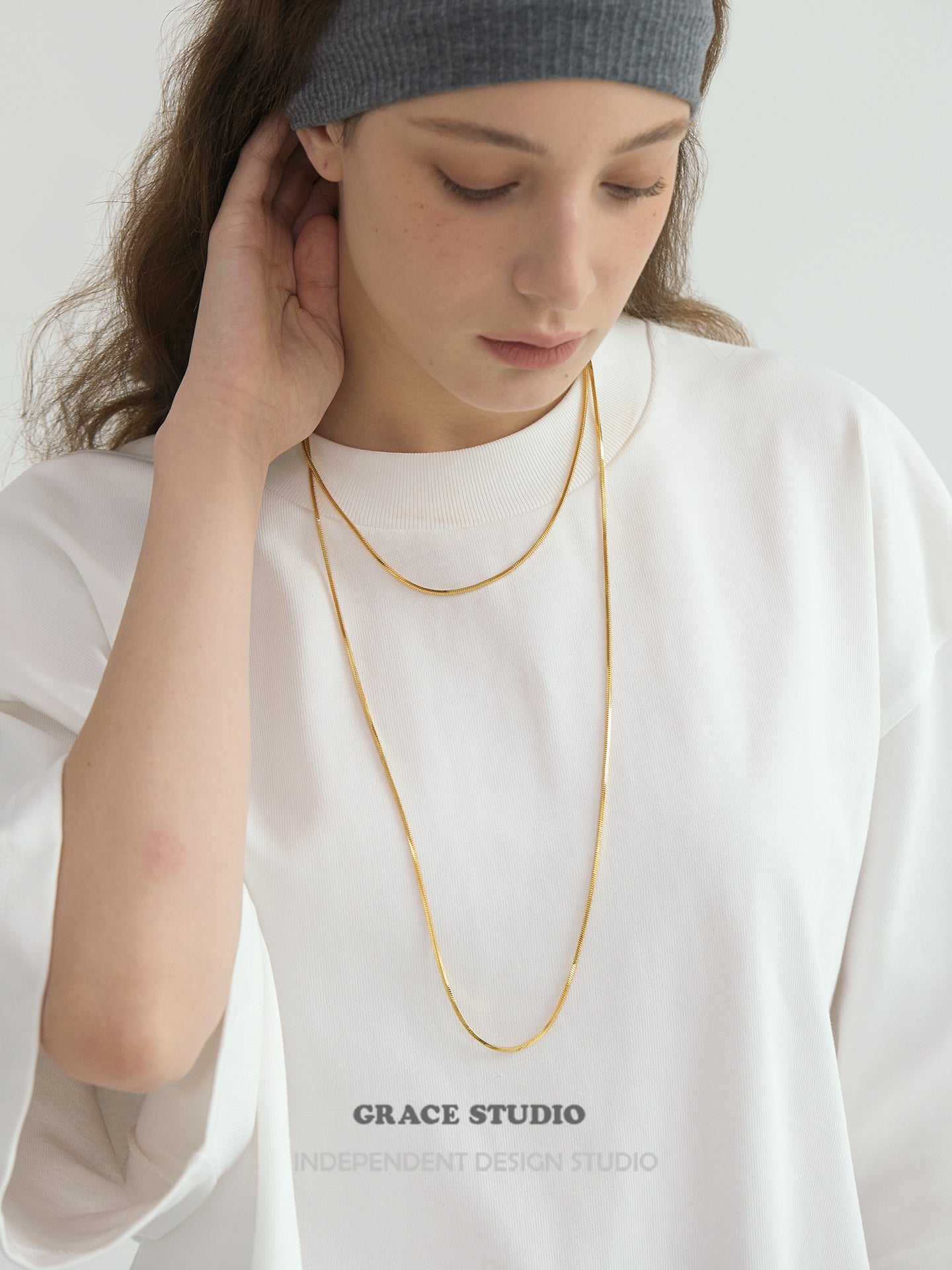 Sleek Snake Chain Long Necklace - Grace Studio