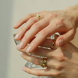 Rope Trim Wide Band & Double Layer Ring Set