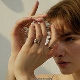 Rope Trim Wide Band & Double Layer Ring Set