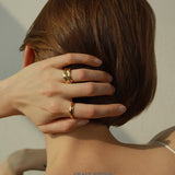 Rope Trim Wide Band & Double Layer Ring Set
