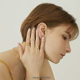 Rope Trim Wide Band & Double Layer Ring Set