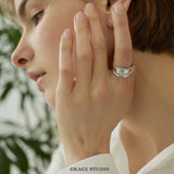 Rope Trim Wide Band & Double Layer Ring Set