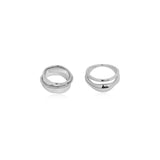 Rope Trim Wide Band & Double Layer Ring Set