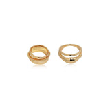 Rope Trim Wide Band & Double Layer Ring Set