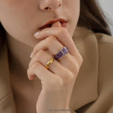 Swirl Enamel Statement Ring