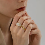 Swirl Enamel Statement Ring