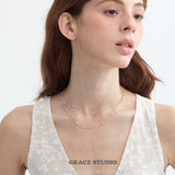 Delicate Pearl Station Chain Necklace