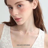 Delicate Pearl Station Chain Necklace
