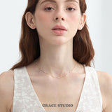 Delicate Pearl Station Chain Necklace