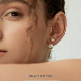 Double Pearl Drop Earrings