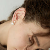 Double Pearl Drop Earrings