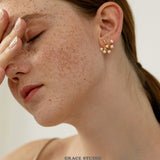 Branch Cluster Pearl Stud Earrings