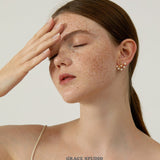 Branch Cluster Pearl Stud Earrings