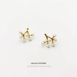 Branch Cluster Pearl Stud Earrings